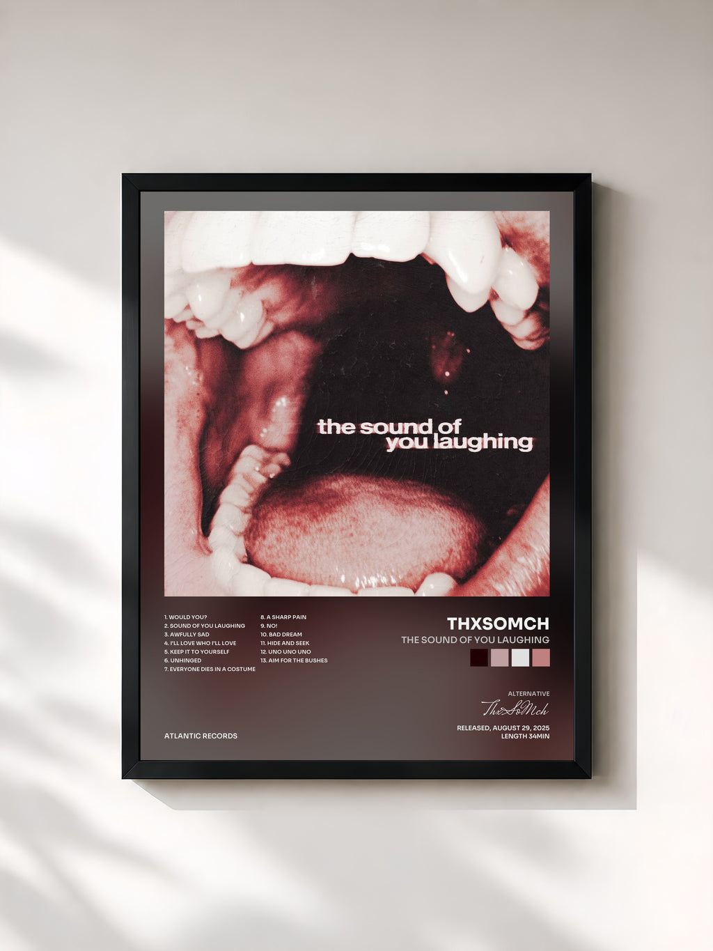 #noir Tableau de l'album The Sound of You Laughing de ThxSoMch, cadre noir, imprimé et encadré en France