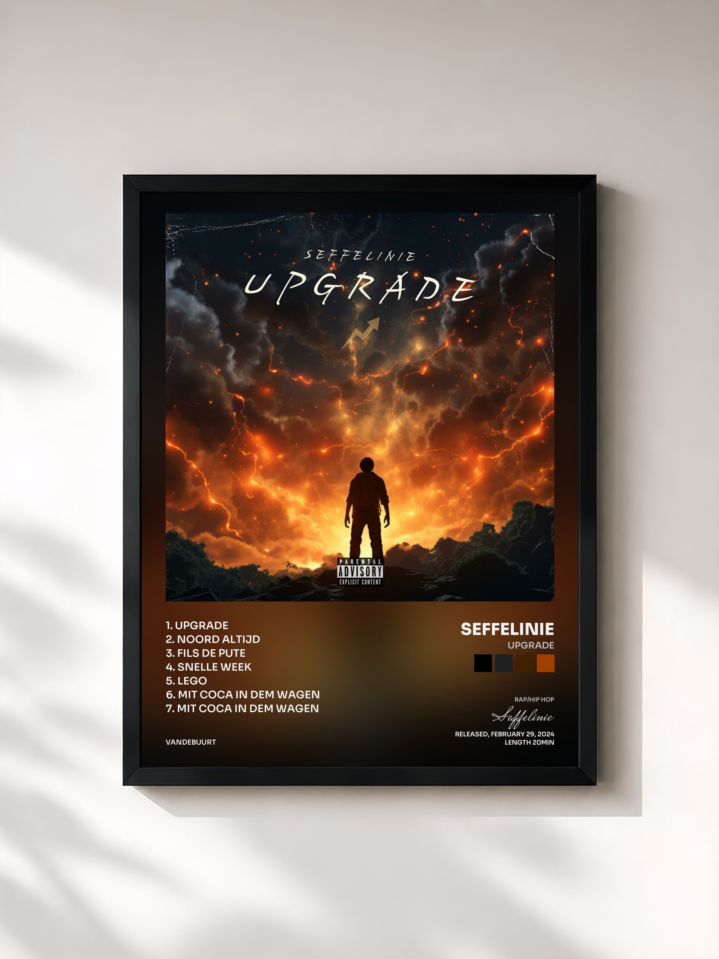 #noir Tableau de l'album Upgrade de Seffelinie, cadre noir, imprimé et encadré en France