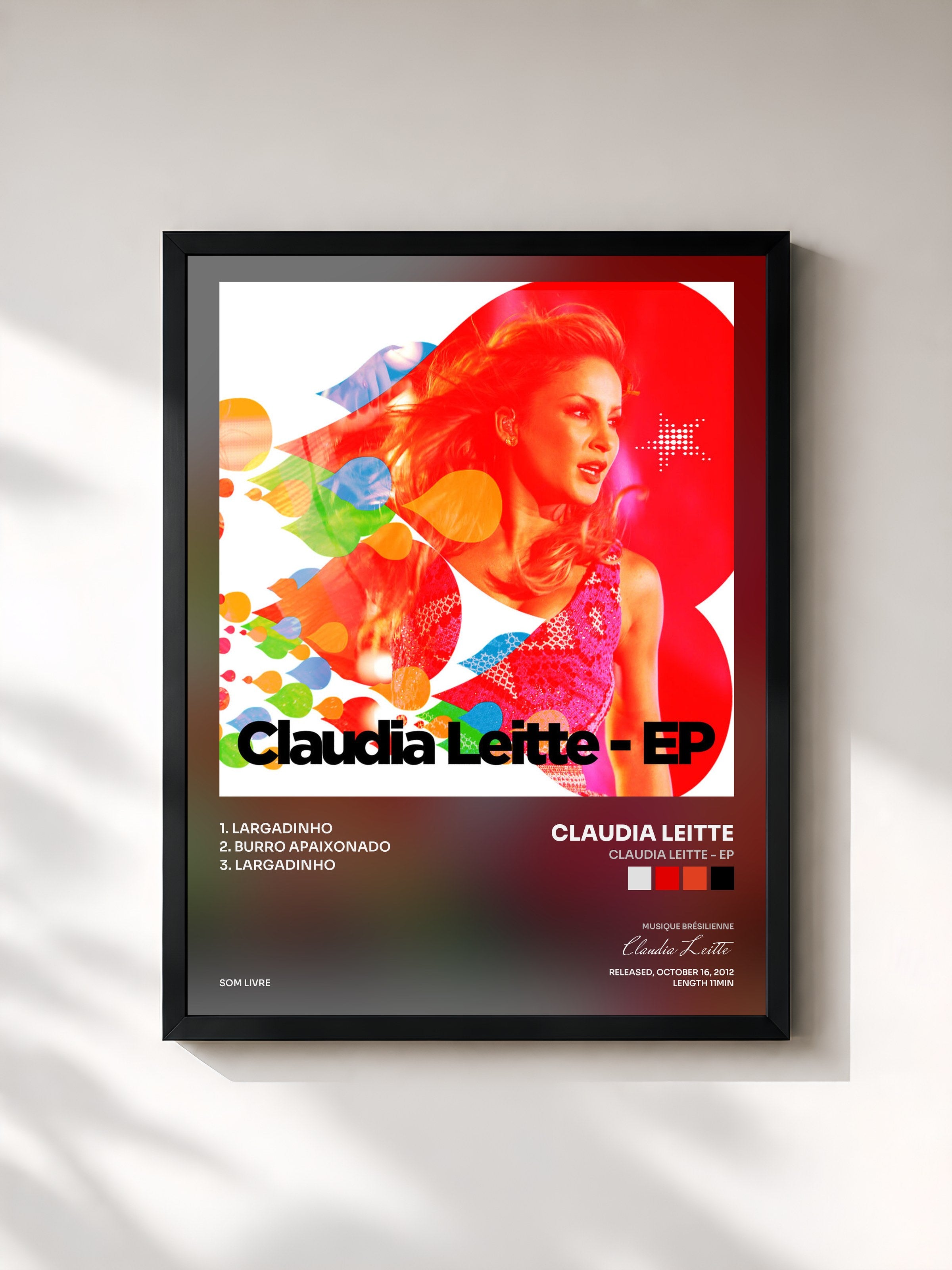 #noir Tableau de l'album Claudia Leitte - Ep de Claudia Leitte, cadre noir, imprimé et encadré en France