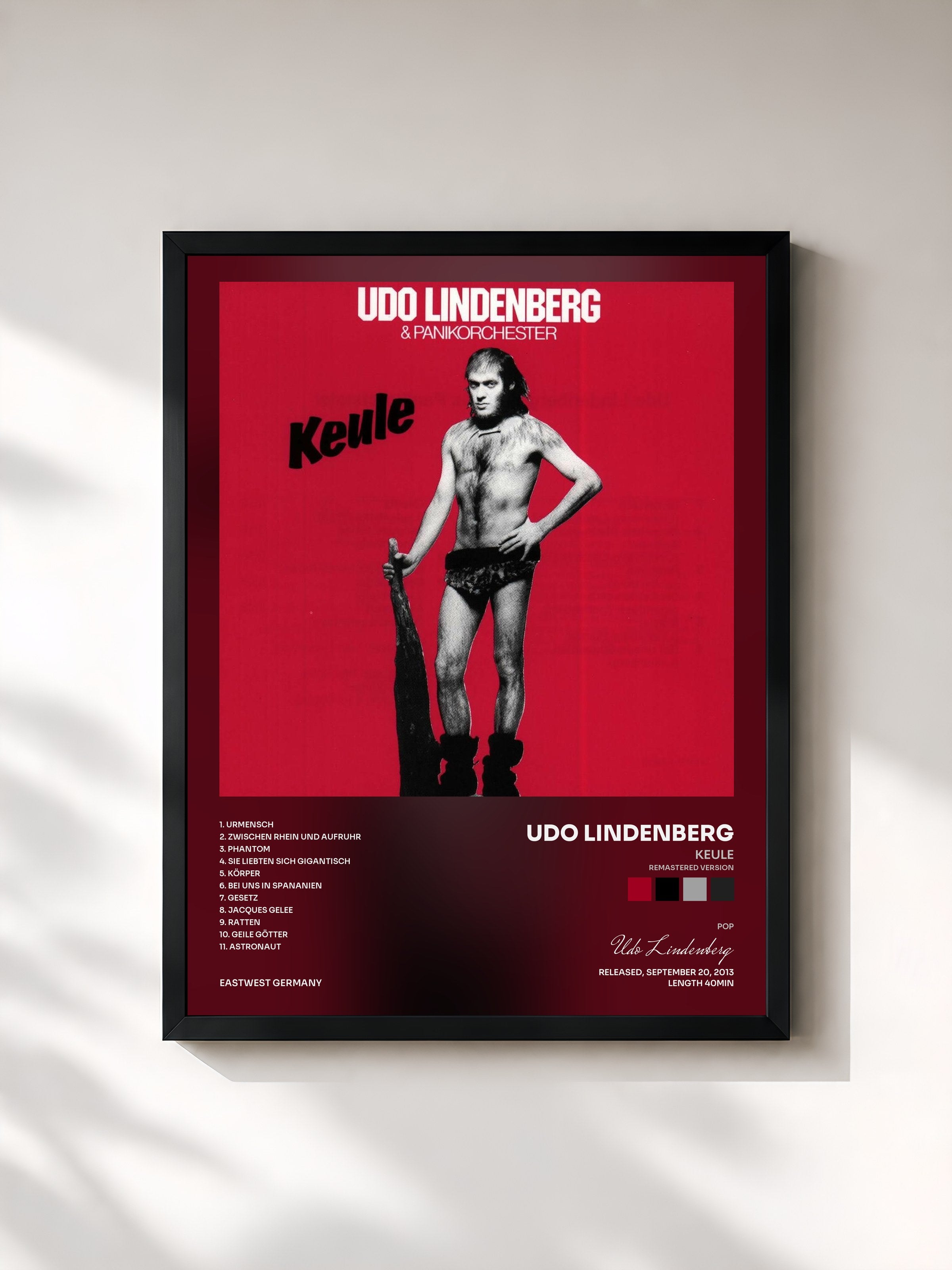 #noir Tableau de l'album Keule (Remastered Version) de Udo Lindenberg, cadre noir, imprimé et encadré en France