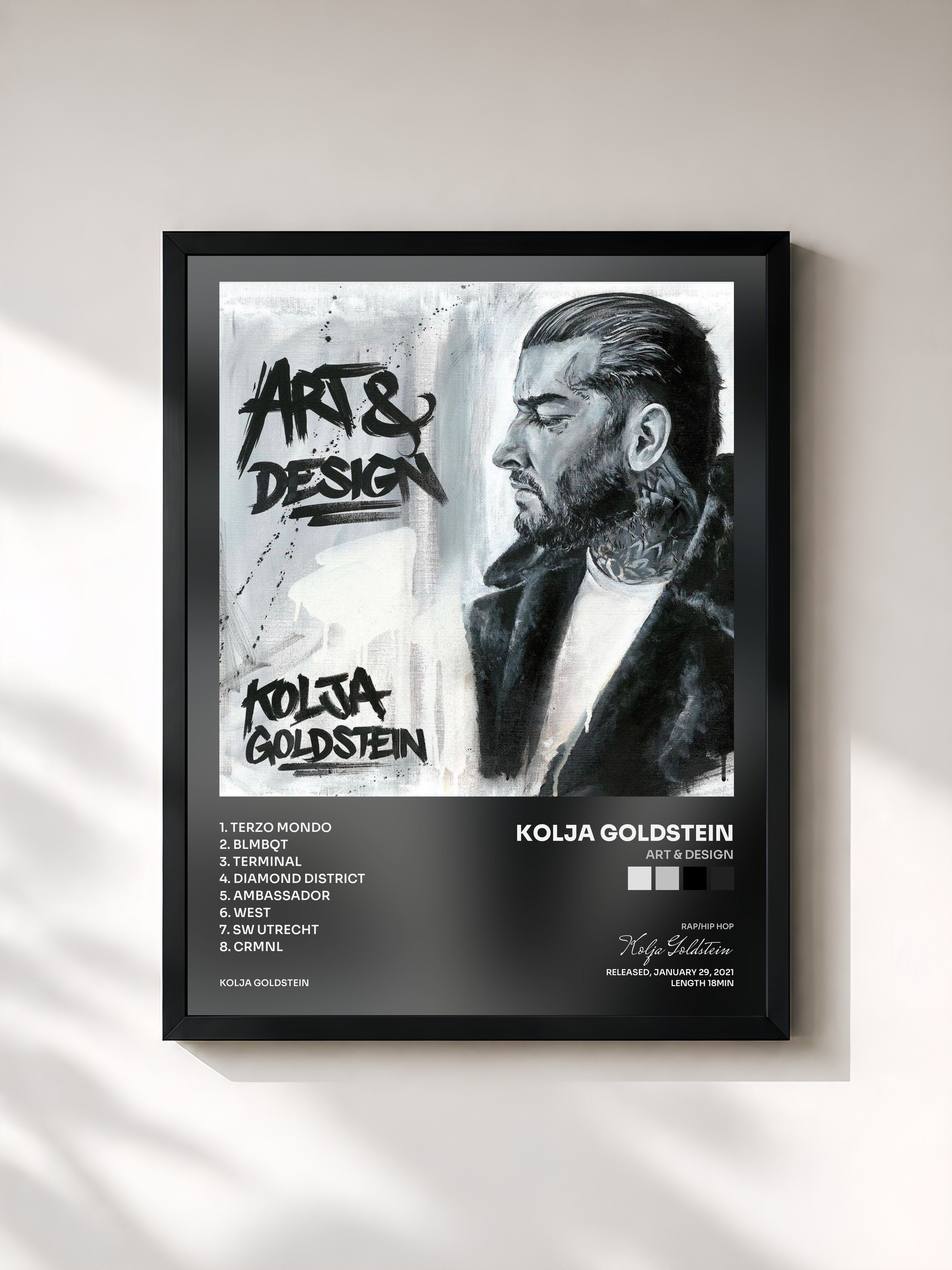 #noir Tableau de l'album Art & Design de Kolja Goldstein, cadre noir, imprimé et encadré en France