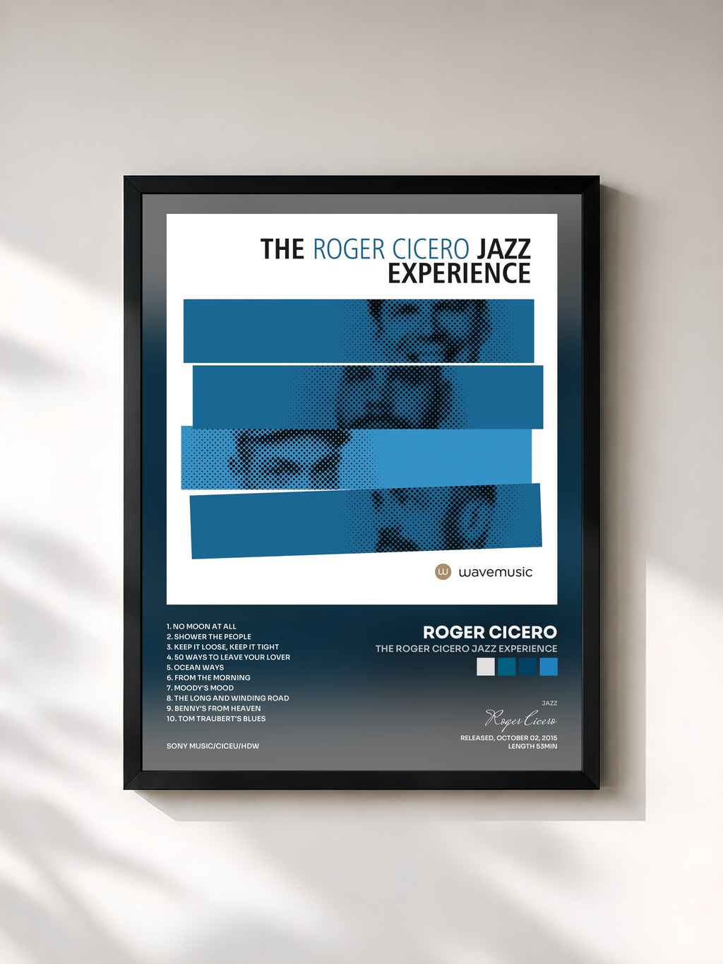#noir Tableau de l'album The Roger Cicero Jazz Experience de Roger Cicero, cadre noir, imprimé et encadré en France
