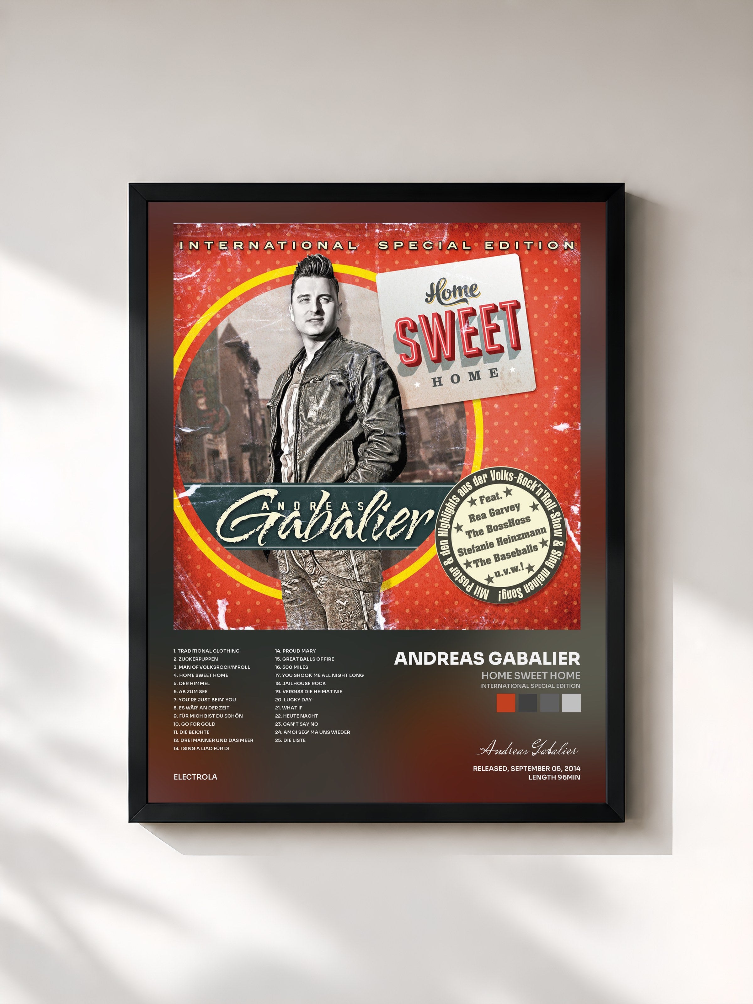 #noir Tableau de l'album Home Sweet Home (International Special Edition) de Andreas Gabalier, cadre noir, imprimé et encadré en France