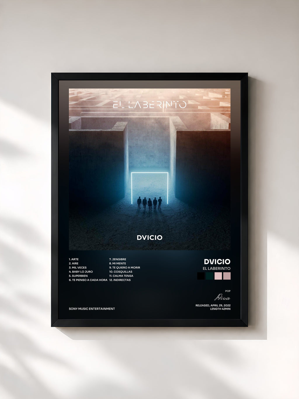 #noir Tableau de l'album EL LABERINTO de Dvicio, cadre noir, imprimé et encadré en France