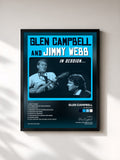 #noir Tableau de l'album In Session de Glen Campbell, cadre noir, imprimé et encadré en France