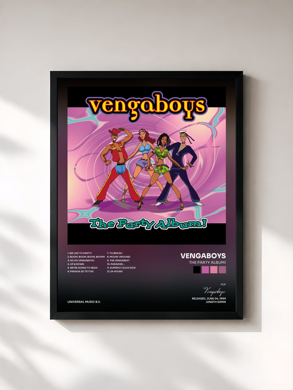 #noir The Party Album! di Vengaboys in stampa incorniciata, cornice nera, stampata e incorniciata in Francia