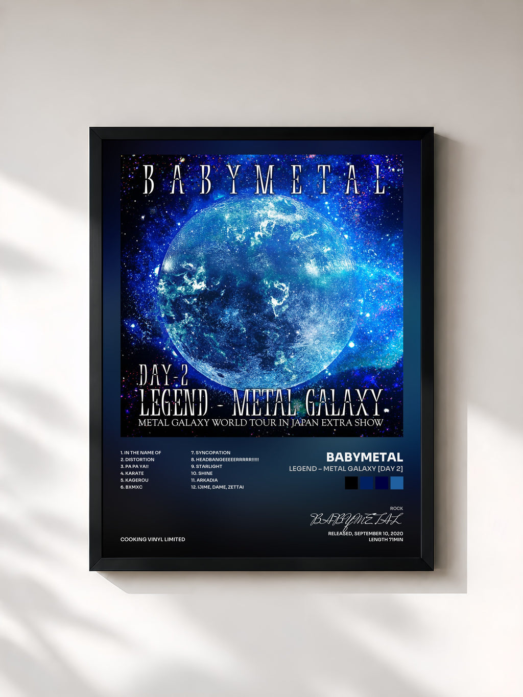 #noir Tableau de l'album LEGEND – METAL GALAXY [DAY 2] de BABYMETAL, cadre noir, imprimé et encadré en France