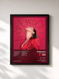 #noir Tableau de l'album Amor E Música de Maria Rita, cadre noir, imprimé et encadré en France