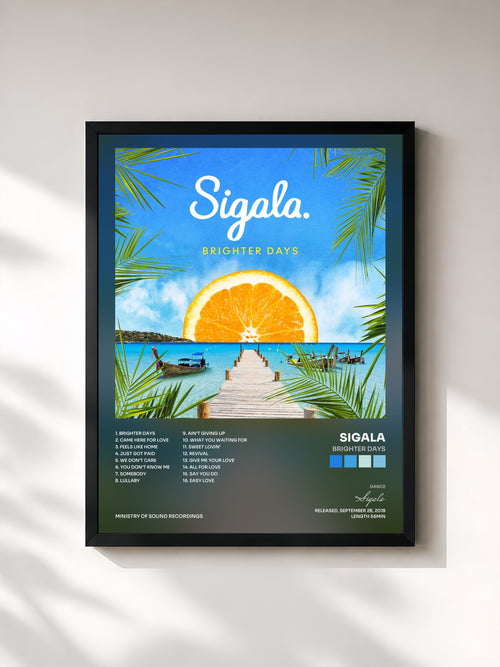 Sigala · Brighter Days — Affiche encadrée