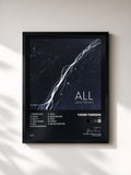 #noir Tableau de l'album ALL de Yann Tiersen, cadre noir, imprimé et encadré en France