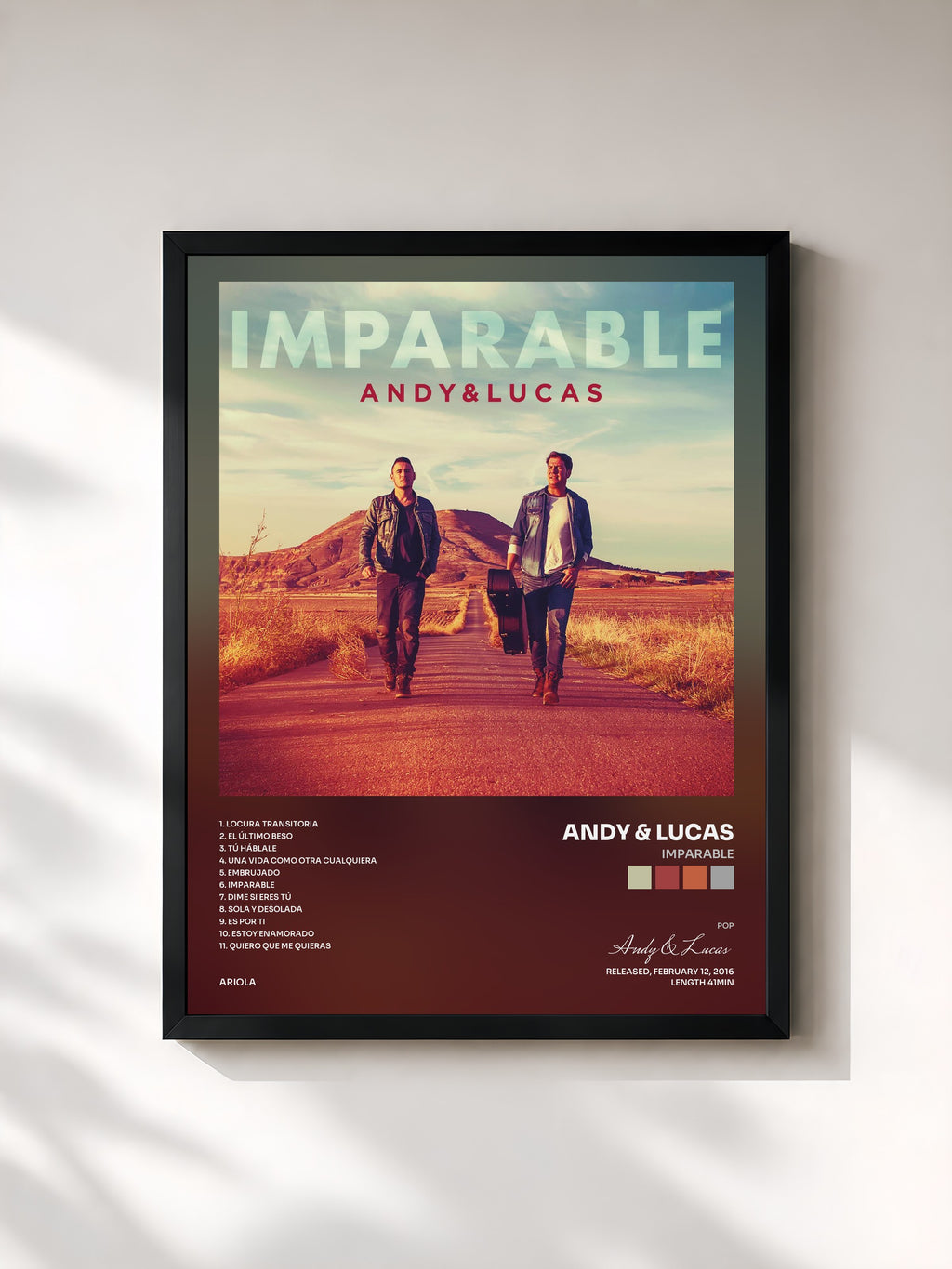 #noir Tableau de l'album Imparable de Andy & Lucas, cadre noir, imprimé et encadré en France