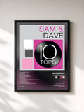 #noir Tableau de l'album 10 Tops: Sam & Dave de Sam & Dave, cadre noir, imprimé et encadré en France