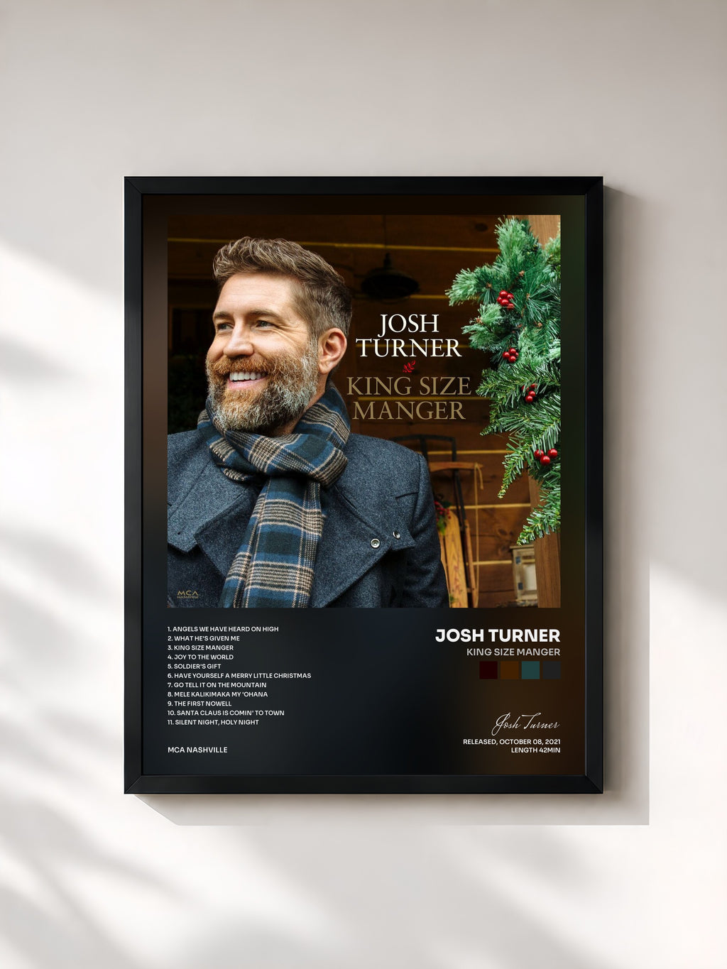 #noir Tableau de l'album King Size Manger de Josh Turner, cadre noir, imprimé et encadré en France