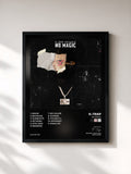 #noir Tableau de l'album No Magic de K-Trap, cadre noir, imprimé et encadré en France