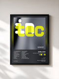 #noir Tableau de l'album International Techno Vol 2 de Carl Cox, cadre noir, imprimé et encadré en France
