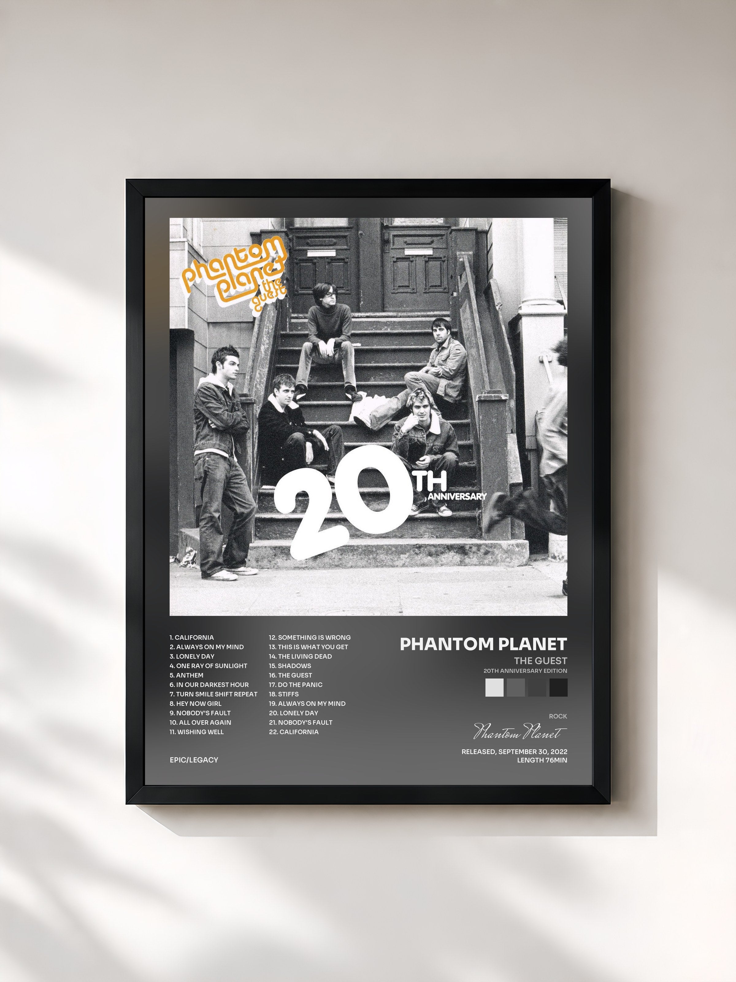 #noir Tableau de l'album The Guest (20th Anniversary Edition) de Phantom Planet, cadre noir, imprimé et encadré en France