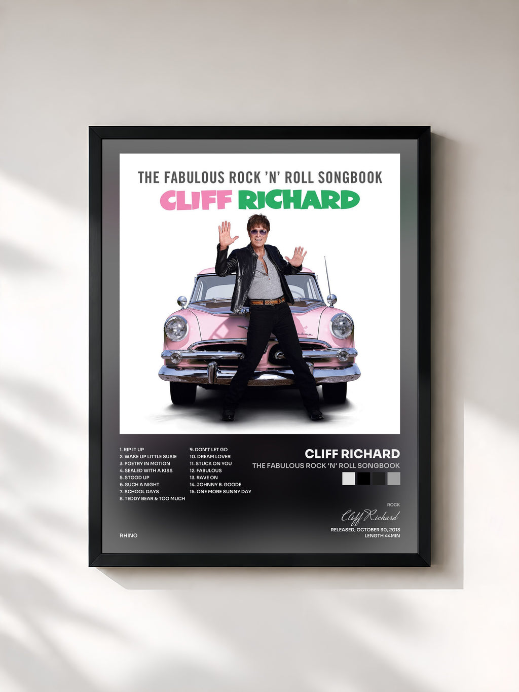 #noir The Fabulous Rock 'n' Roll Songbook di Cliff Richard in stampa incorniciata, cornice nera, stampata e incorniciata in Francia
