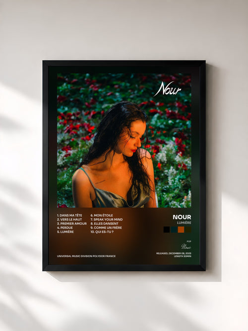 Nour · Lumière — Affiche encadrée