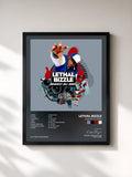 #noir Tableau de l'album Against All Oddz de Lethal Bizzle, cadre noir, imprimé et encadré en France