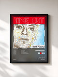 #noir Tableau de l'album Time out de Max Pezzali, cadre noir, imprimé et encadré en France