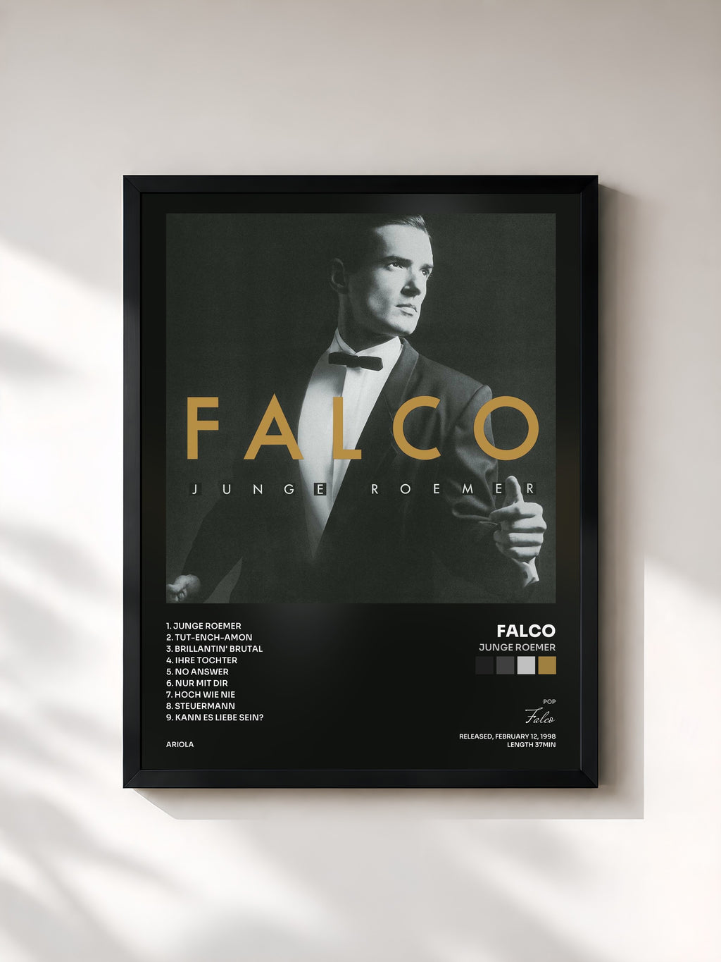 #noir Tableau de l'album Junge Roemer de Falco, cadre noir, imprimé et encadré en France