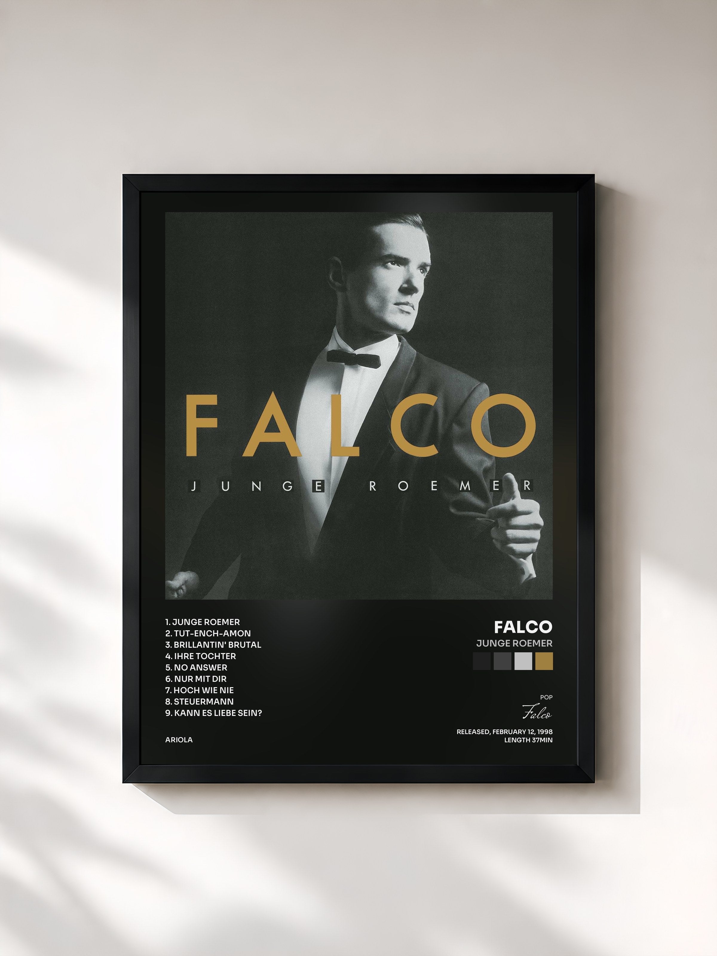 #noir Tableau de l'album Junge Roemer de Falco, cadre noir, imprimé et encadré en France