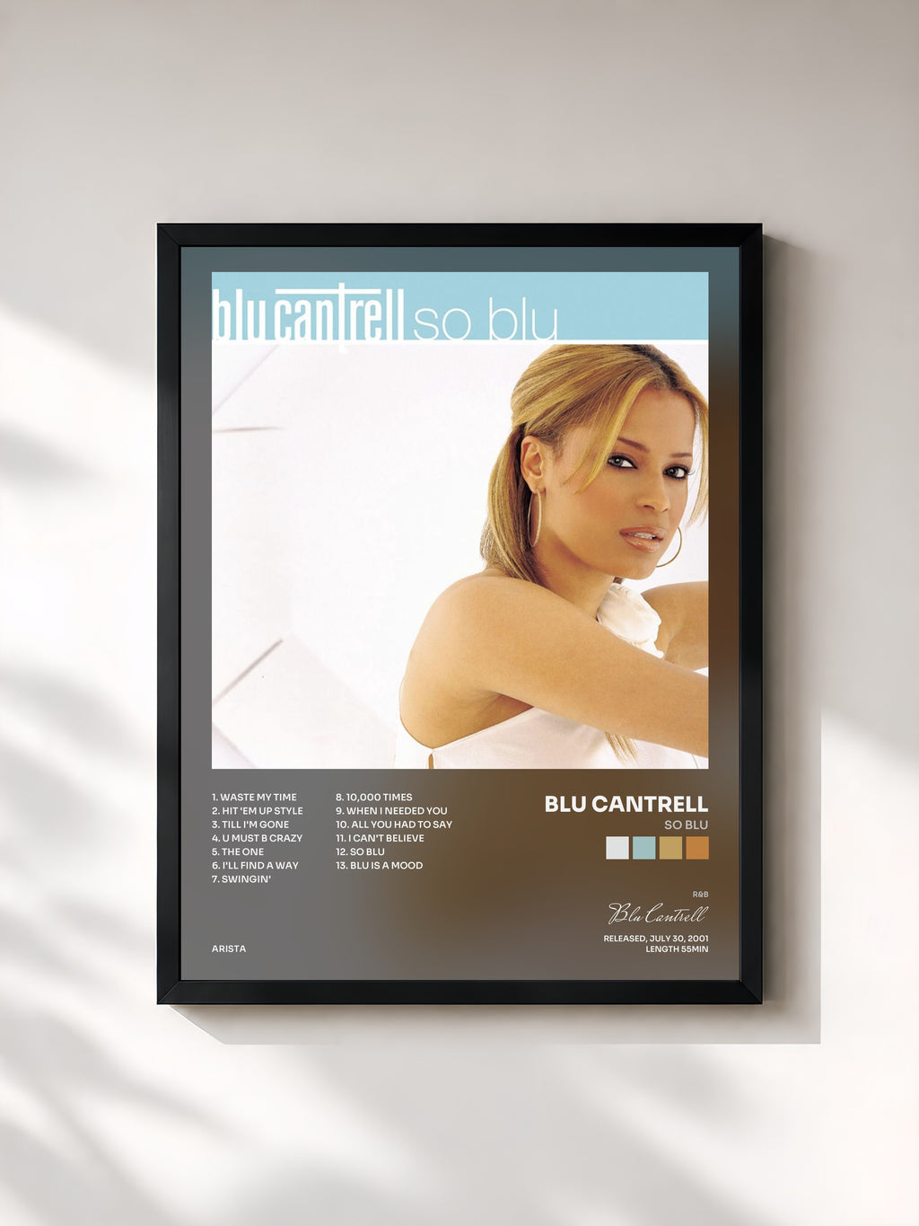 #noir Tableau de l'album So Blu de Blu Cantrell, cadre noir, imprimé et encadré en France