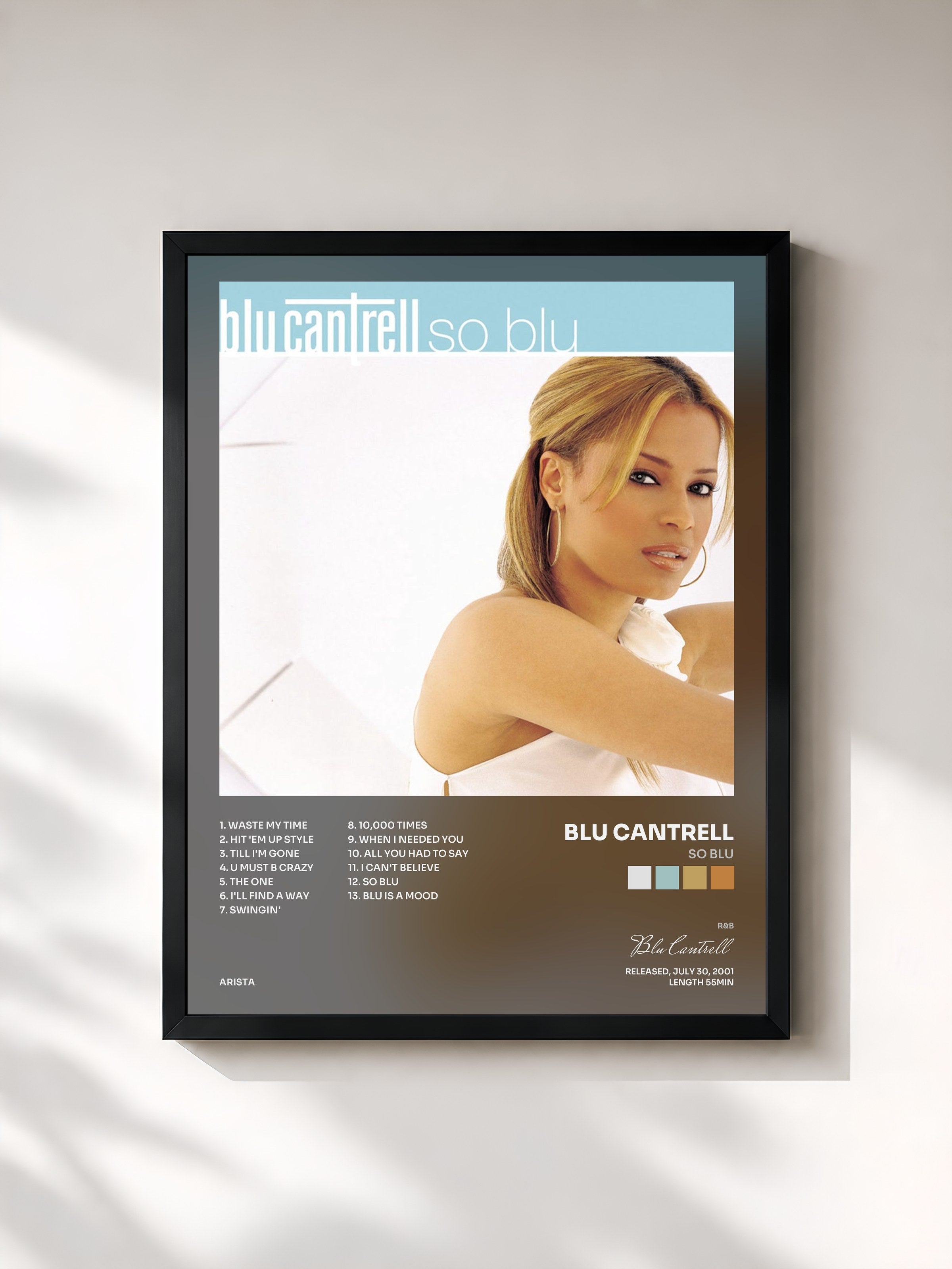 #noir Tableau de l'album So Blu de Blu Cantrell, cadre noir, imprimé et encadré en France