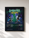 #noir Tableau de l'album OUTTATHISWORLD - RADIO SHOW VOL. 1 de Genetikk, cadre noir, imprimé et encadré en France