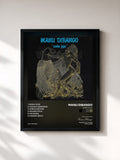 #noir Tableau de l'album Waka Juju de Manu Dibango, cadre noir, imprimé et encadré en France