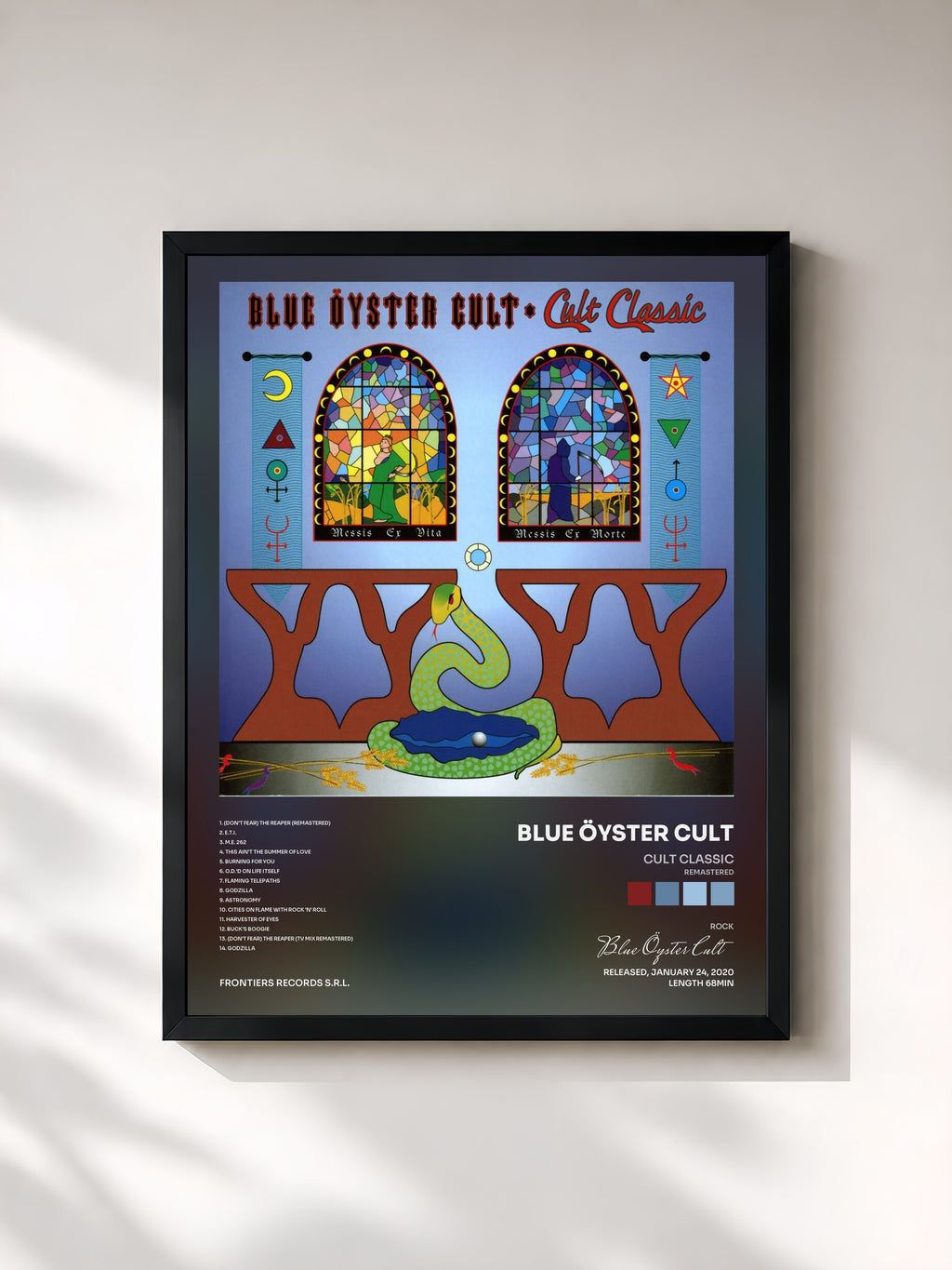 #noir Cult Classic (Remastered) by Blue Öyster Cult as a framed art print, black frame, printed and framed in France