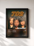 #noir Tableau de l'album No Doubt de 702, cadre noir, imprimé et encadré en France
