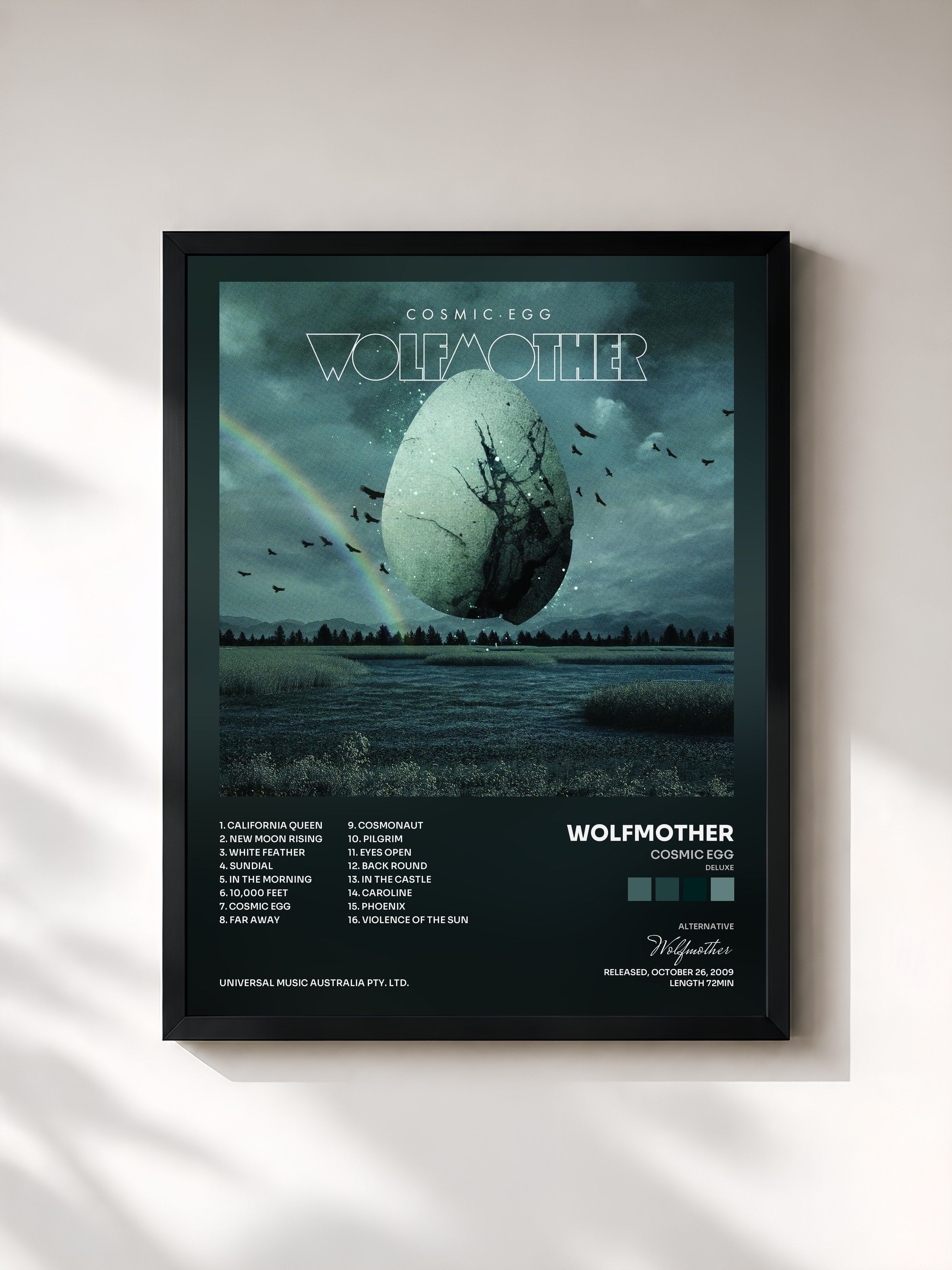 #noir Tableau de l'album Cosmic Egg (Deluxe) de Wolfmother, cadre noir, imprimé et encadré en France