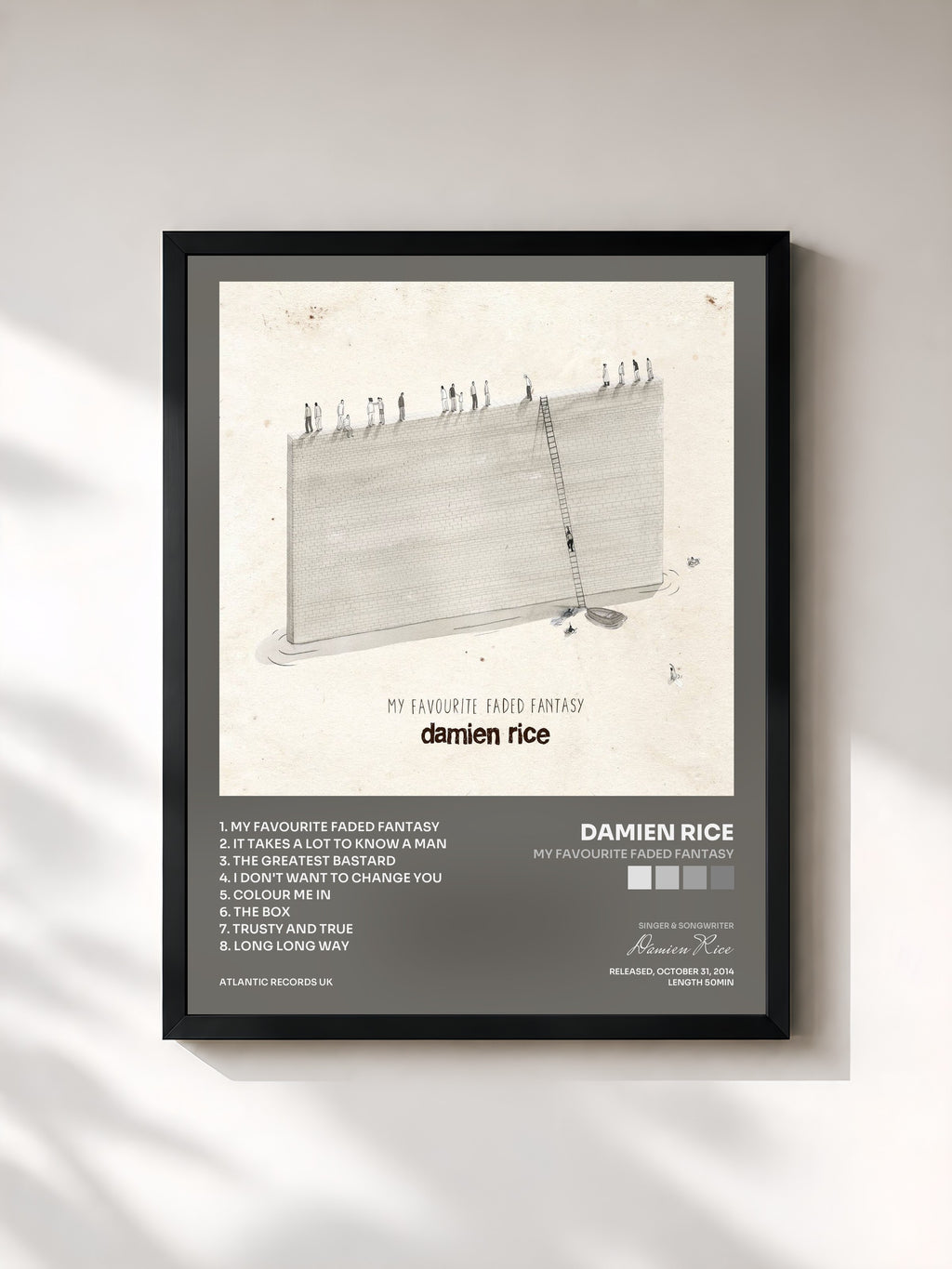 #noir My Favourite Faded Fantasy di Damien Rice in stampa incorniciata, cornice nera, stampata e incorniciata in Francia