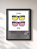 #noir Tableau de l'album KID de Scrubb, cadre noir, imprimé et encadré en France
