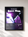 #noir Tableau de l'album Bass Man de Benjamin, cadre noir, imprimé et encadré en France