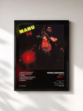 #noir Tableau de l'album Manu 76 de Manu Dibango, cadre noir, imprimé et encadré en France