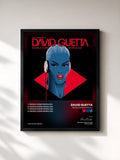 #noir Tableau de l'album People Come People Go de David Guetta, cadre noir, imprimé et encadré en France
