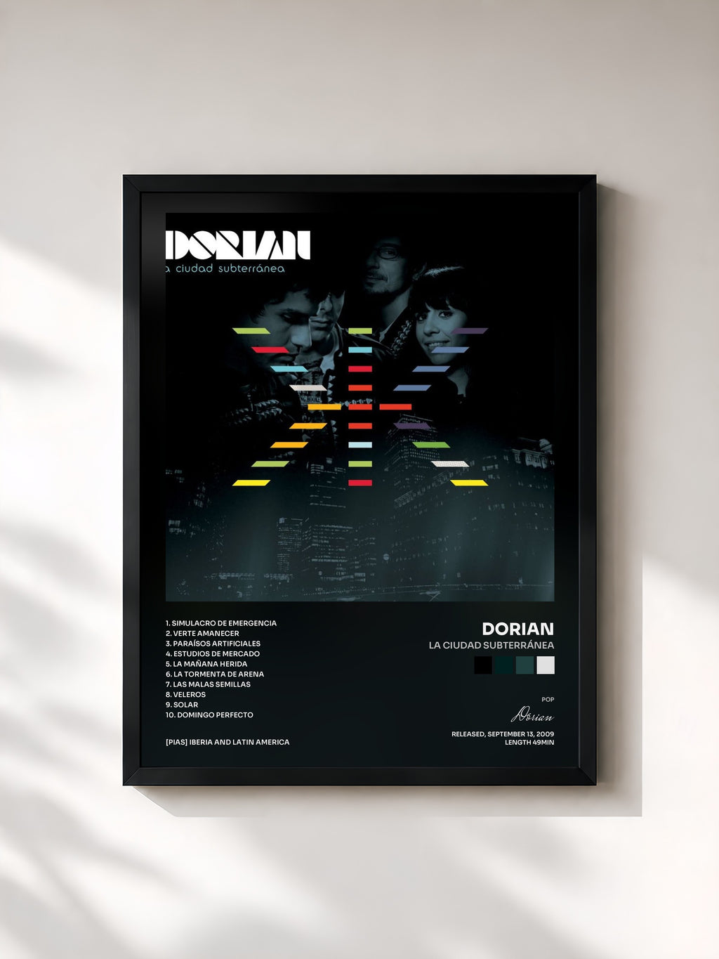#noir Tableau de l'album La Ciudad Subterránea de Dorian, cadre noir, imprimé et encadré en France