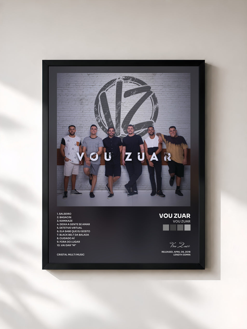 #noir Tableau de l'album Vou Zuar de Vou Zuar, cadre noir, imprimé et encadré en France