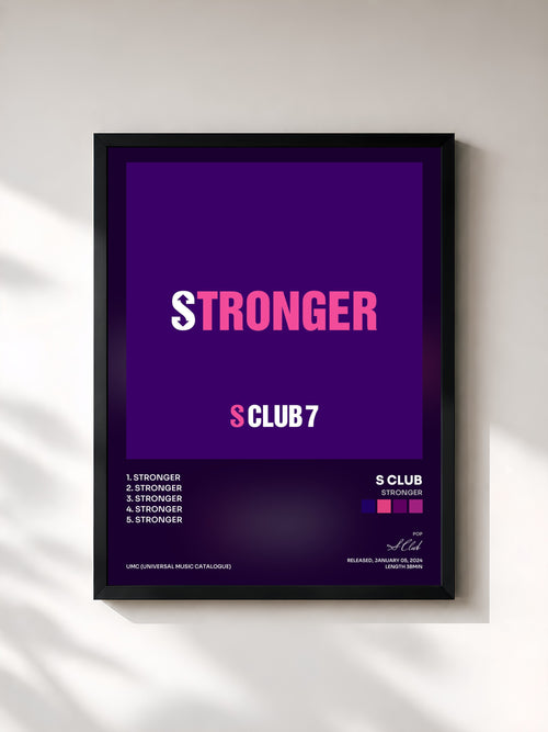 S Club · Stronger — Affiche encadrée