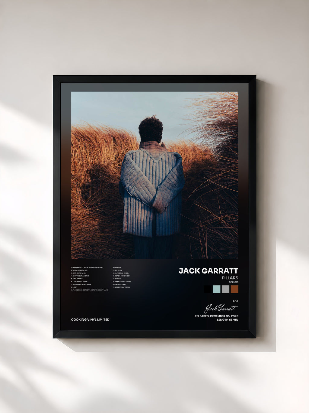 #noir Tableau de l'album Pillars (Deluxe) de Jack Garratt, cadre noir, imprimé et encadré en France
