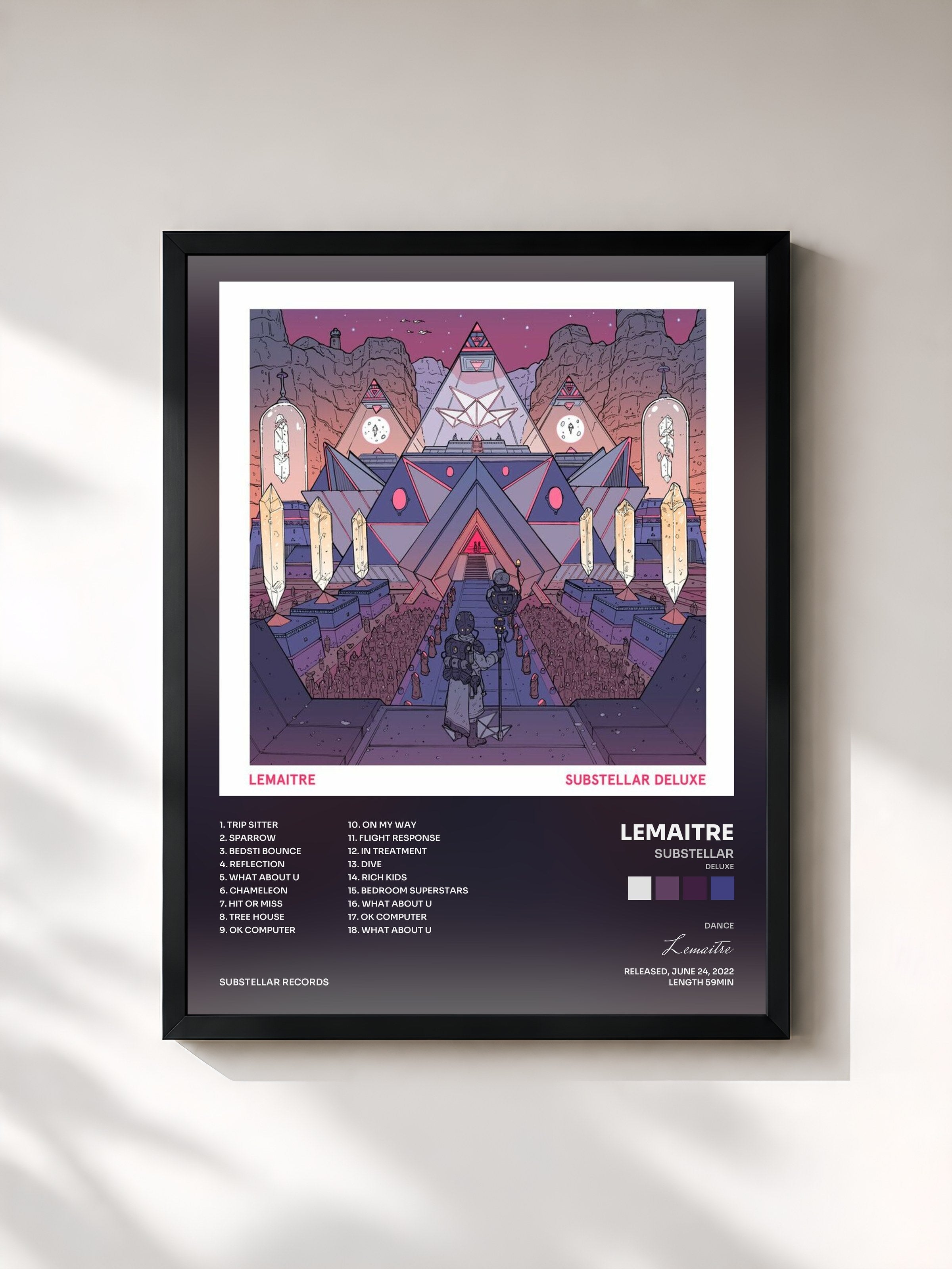 #noir Tableau de l'album Substellar (Deluxe) de Lemaitre, cadre noir, imprimé et encadré en France
