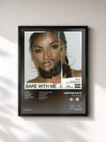 #noir Tableau de l'album BARE WITH ME (The Album) de Justine Skye, cadre noir, imprimé et encadré en France