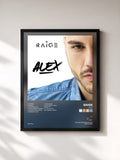 #noir Tableau de l'album Alex de Raige, cadre noir, imprimé et encadré en France