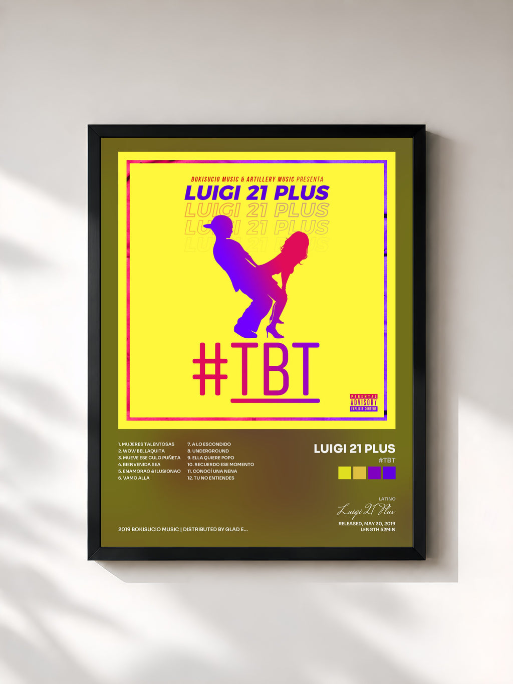 #noir Tableau de l'album #Tbt de Luigi 21 Plus, cadre noir, imprimé et encadré en France