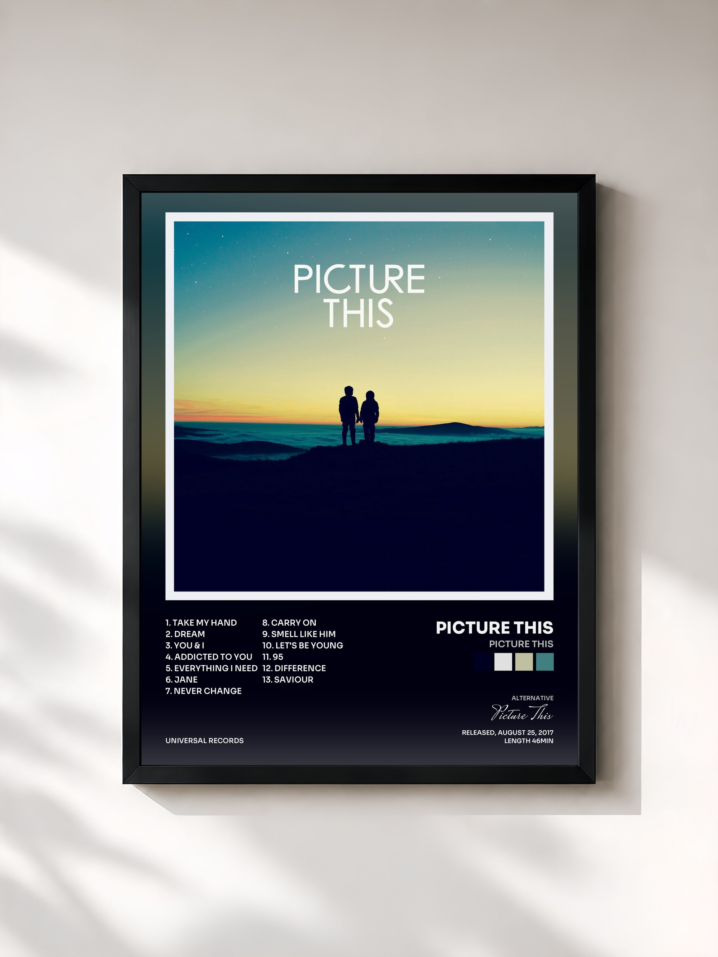 #noir Tableau de l'album Picture This de Picture This, cadre noir, imprimé et encadré en France