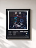 #noir Tableau de l'album Radio Universo de Chino & Nacho, cadre noir, imprimé et encadré en France