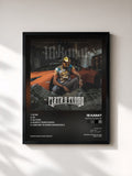 #noir Tableau de l'album PLATA O PLOMO EP de 18 Karat, cadre noir, imprimé et encadré en France