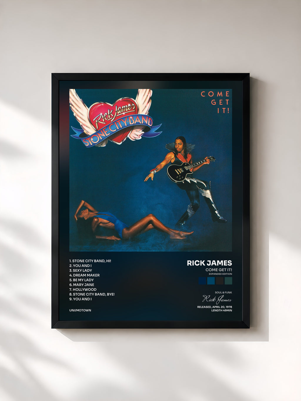#noir Tableau de l'album Come Get It! (Expanded Edition) de Rick James, cadre noir, imprimé et encadré en France